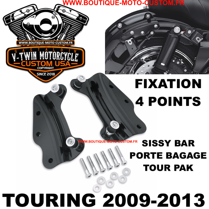 FIXING KIT 4 POINTS SISSY BAR BLACK Harley Davidson TOURING 2009 - 2013