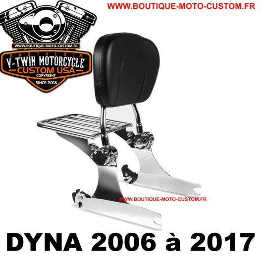 Detachable Sissy Bar / Chrome clips Harley Davidson Dyna from 2006 to 2017