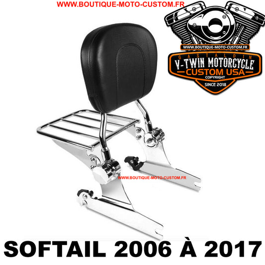 Detachable Sissy Bar / Chrome clips Harley Davidson Softail from 2006 to 2017