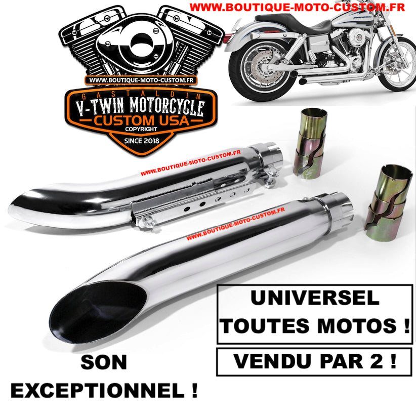 UNIVERSAL CHROME TURN OUT EXHAUST FOR HARLEY DAVIDSON AND ALL MOTORCYCLES