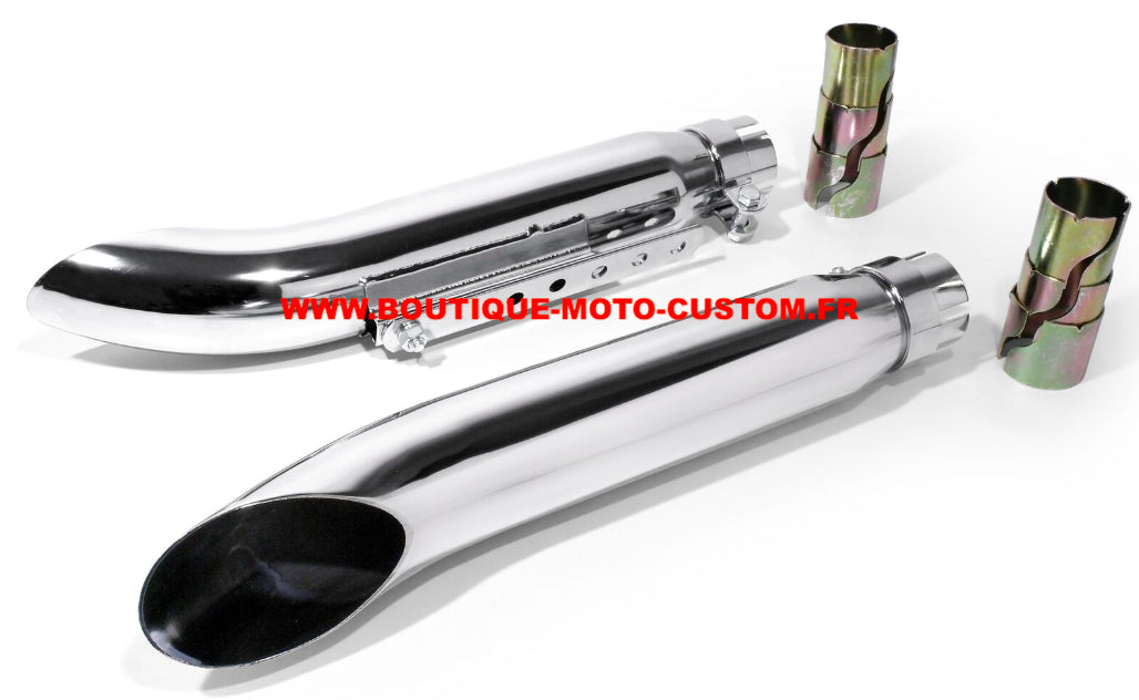 UNIVERSAL CHROME TURN OUT EXHAUST FOR HARLEY DAVIDSON AND ALL MOTORCYCLES