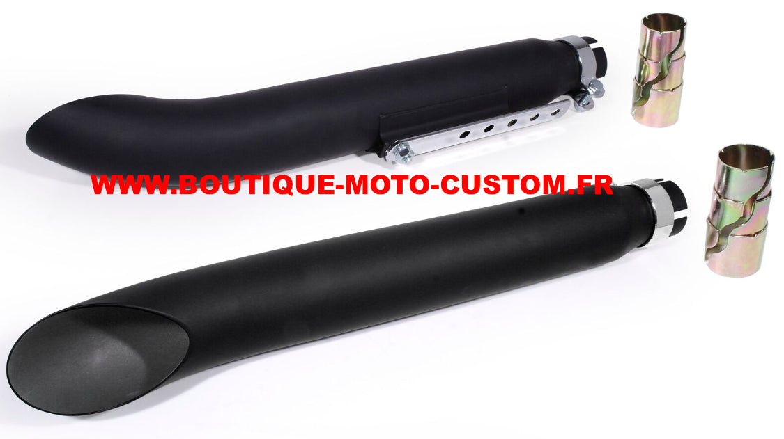 UNIVERSAL BLACK TURN OUT MUFFLER FOR HARLEY DAVIDSON AND ALL MOTORCYCLES