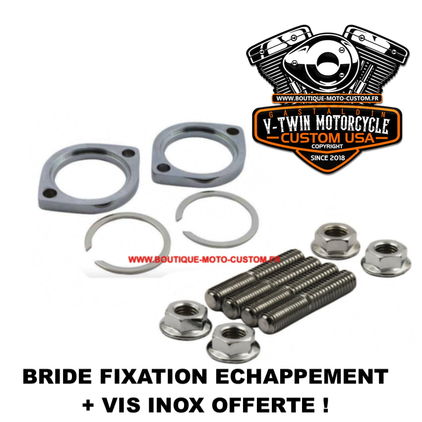 Chrome exhaust flange for Harley-Davidson Sportster, XL, 883, 1200, Touring, Electra, Street, Fat bob