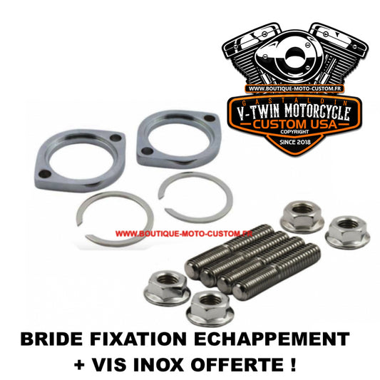 Chrome exhaust flange for Harley-Davidson Sportster, XL, 883, 1200, Touring, Electra, Street, Fat bob