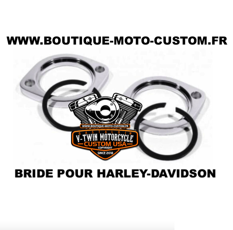 Chrome exhaust flange for Harley-Davidson Sportster, XL, 883, 1200, Touring, Electra, Street, Fat bob