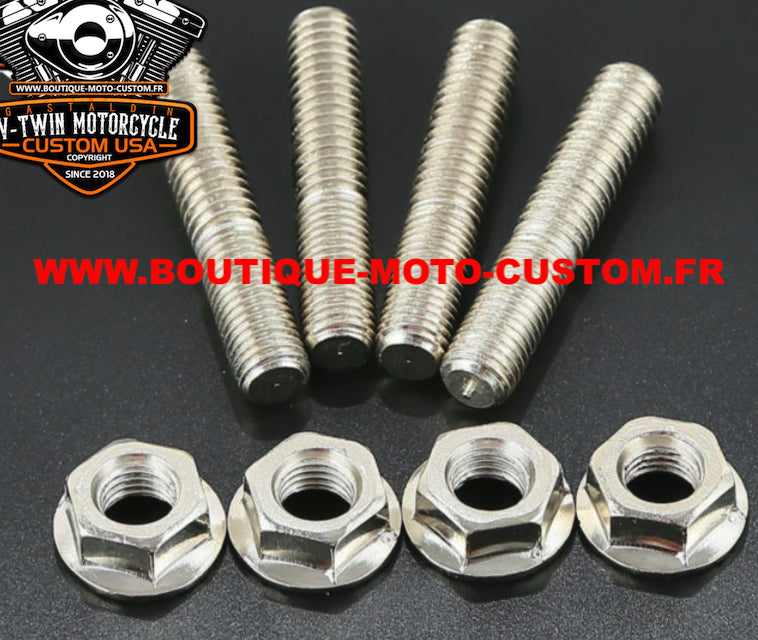 Kit Screw / Stud / Flange / exhaust manifold fixing gasket HARLEY DAVIDSON SPORTSTER, DYNA, SOFTAIL, TOURING