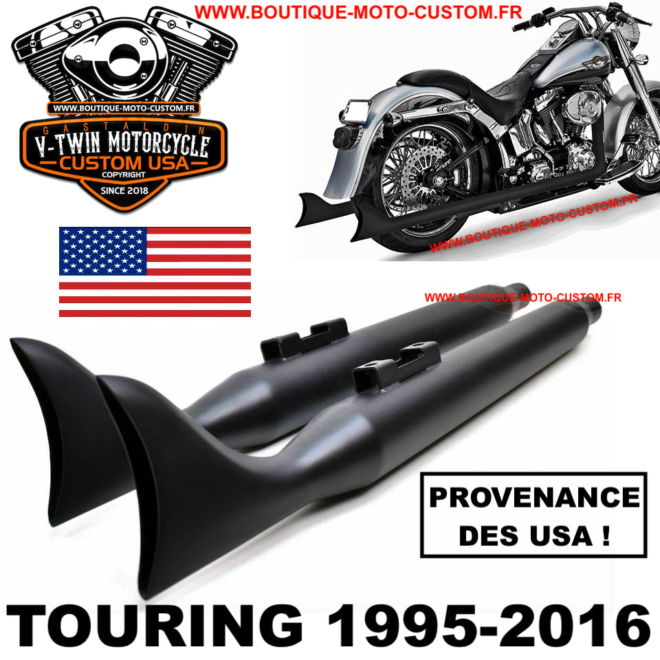 Harley Davidson Touring Fishtail Black Exhaust Muffler