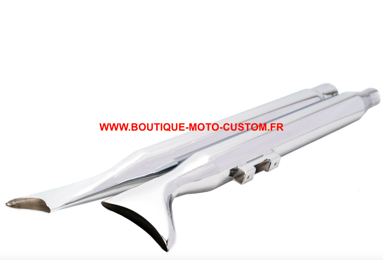 Harley Davidson Touring Chrome Fishtail Exhaust Muffler