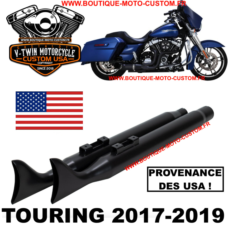 Harley Davidson Touring Black Fishtail Exhaust Muffler