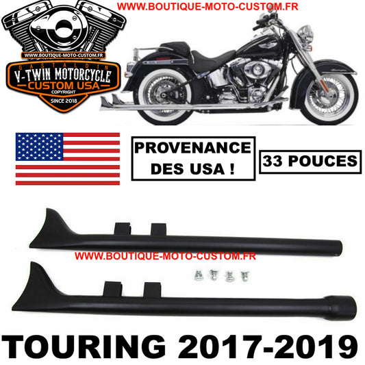 Harley Davidson Touring Exhaust Mufflers Black Fishtail American 33 "