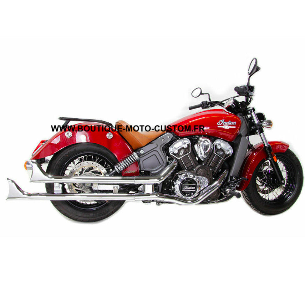 Silencieux Ligne Échappement Fishtail Chrome Indian Scout 2015 - 2019