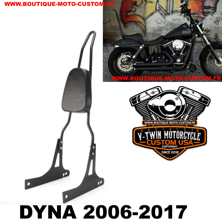 Sissy Bar Noir Harley Davidson Dyna from 2006 To 2017