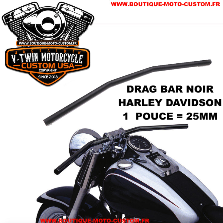 Handlebar DRAG BAR black 25mm 1 inch for Harley Davidson