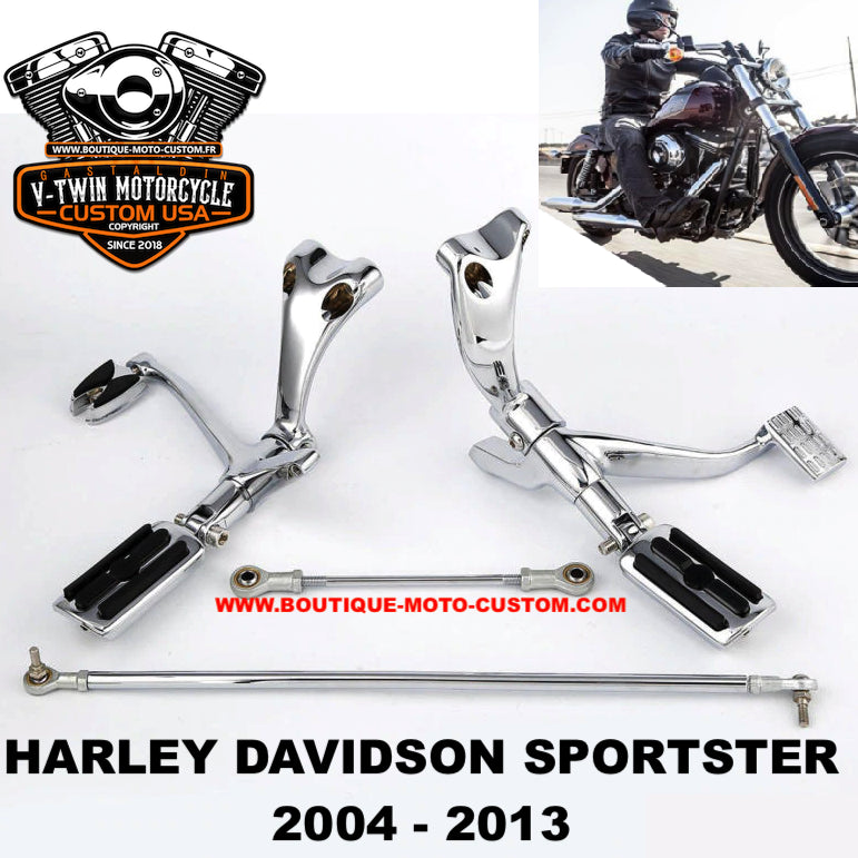 Chrome forward control kit Harley Davidson 883 & 1200 Sportster