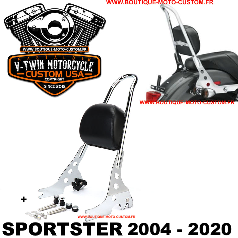 Detachable Sissy Bar / chrome clips Harley Davidson 883 & 1200 sportster, Xl 2004 - 2019