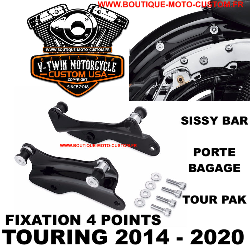 FIXING KIT 4 POINTS SISSY BAR BLACK Harley Davidson TOURING 2014 - 2019