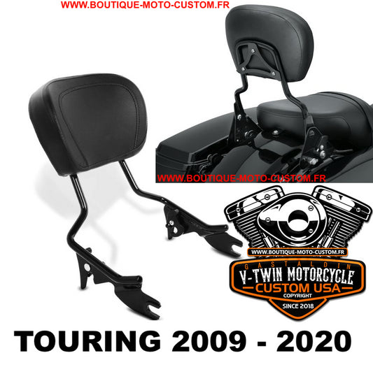 Black Detachable clips sissy bar / Harley Davidson Touring, Street, Glide, Road, Electra, CVO