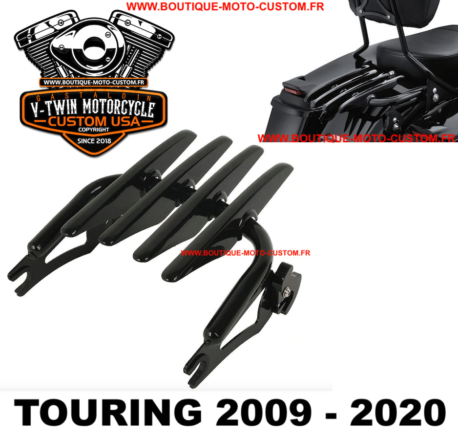 Stealth style luggage rack Black Harley Davidson Touring 2009 - 2019