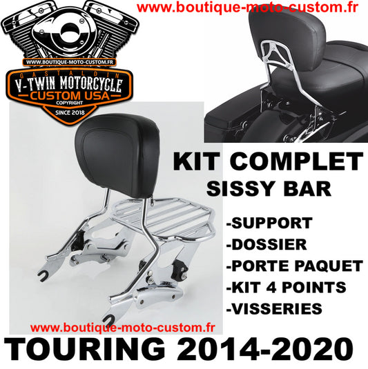 Detachable sissy bar / Harley Davidson Touring clips 2014 - 2020