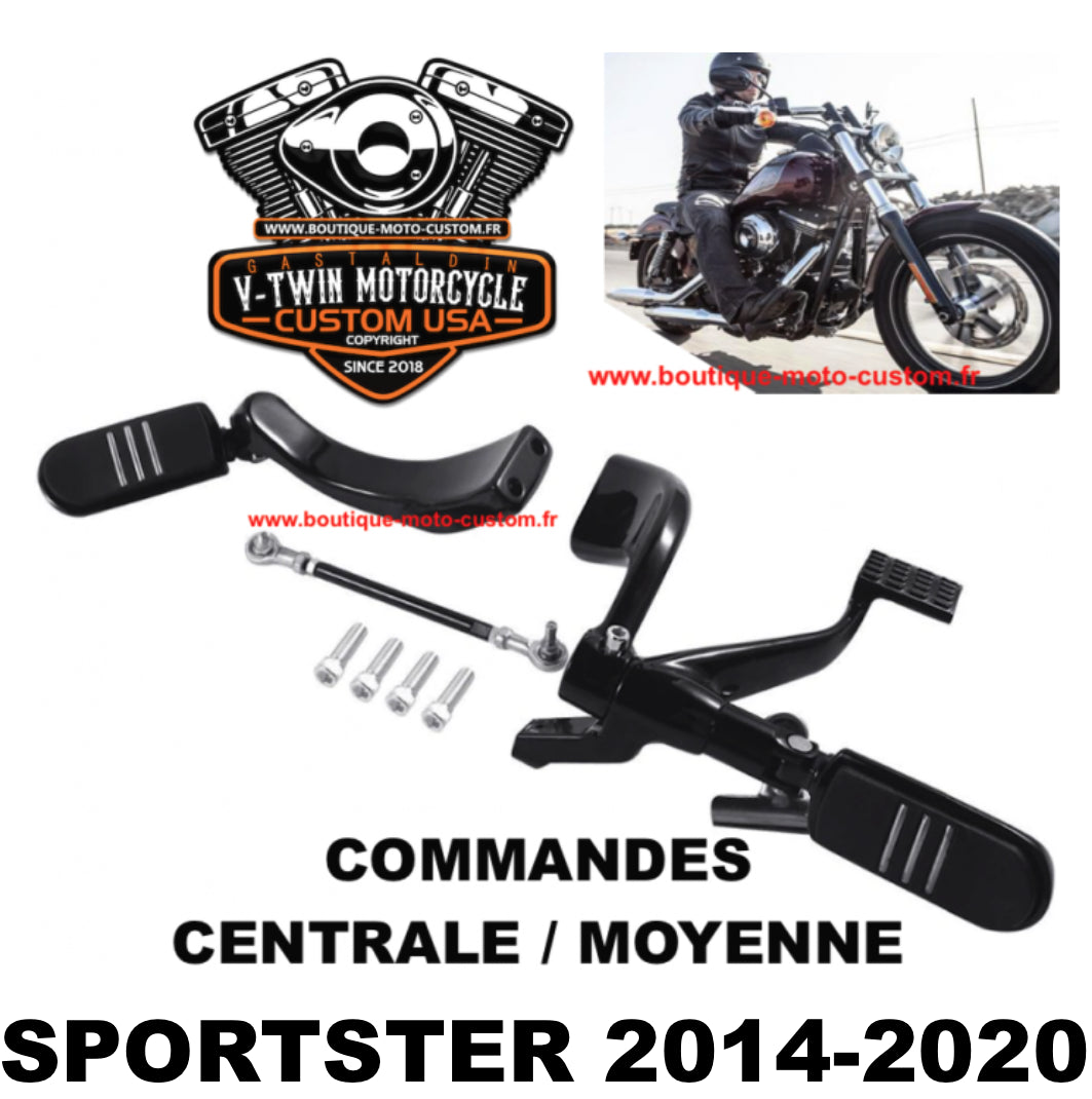 Central / medium footpeg controls Black Harley Davidson Sportster 883 and 1200