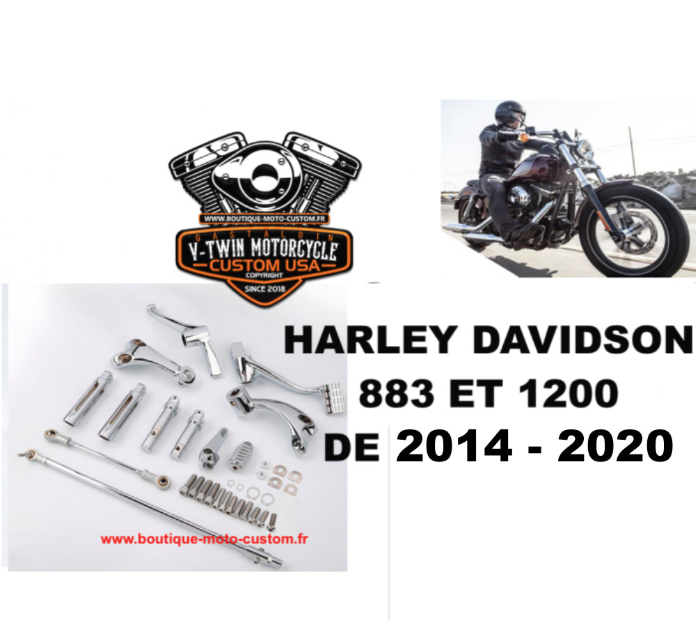 Chrome forward control kit for Harley Davidson 883 & 1200 Sportster, XL