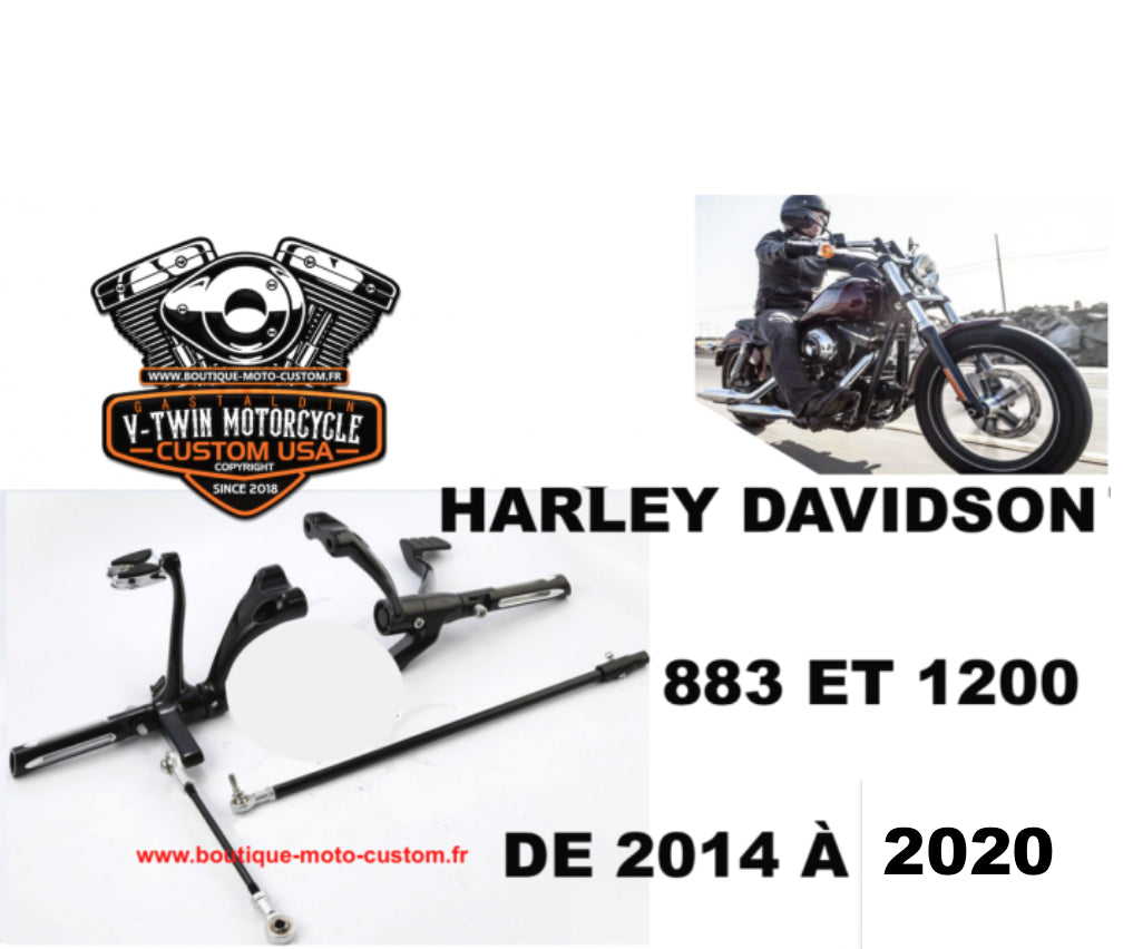 Black forward control kit for Harley Davidson 883 & 1200 Sportster, XL