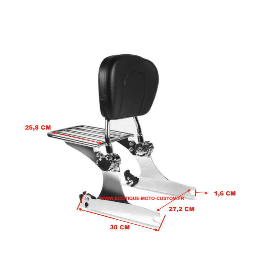 Detachable Sissy Bar / Chrome clips Harley Davidson Dyna from 2002 to 2005