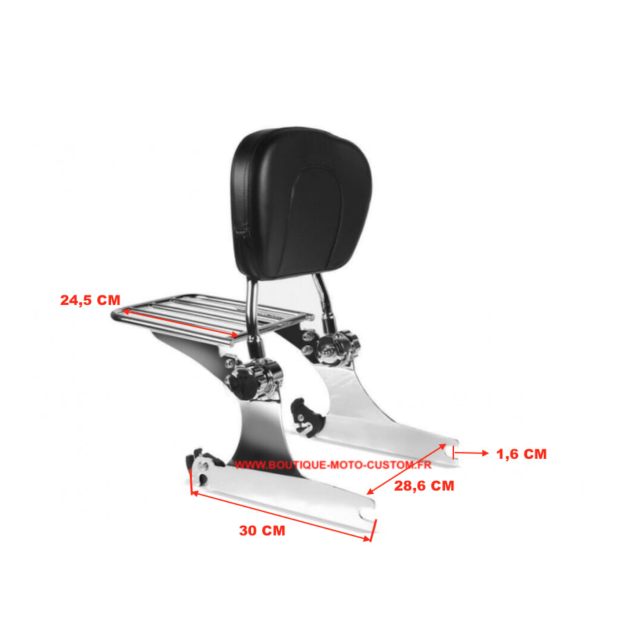 Detachable Sissy Bar / Chrome clips Harley Davidson Dyna from 2006 to 2017