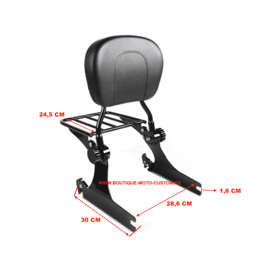 Detachable Sissy Bar clips / Black Harley Davidson Dyna from 2006 to 2017