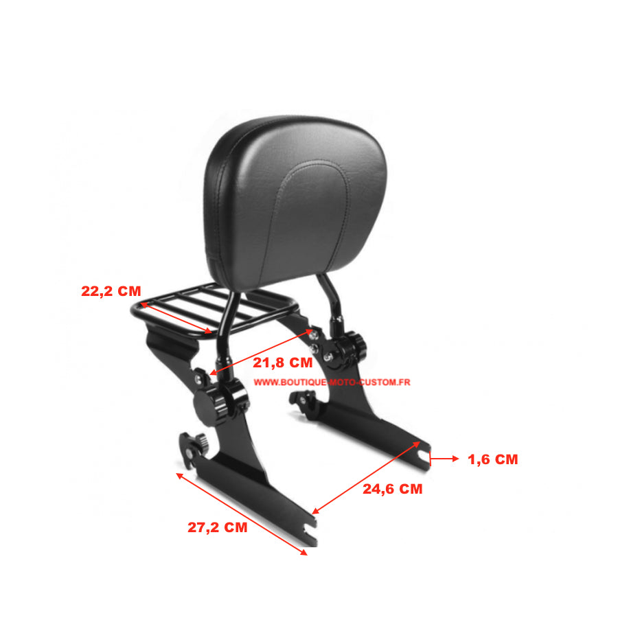 Detachable Sissy Bar / Black Harley Davidson Softail clips from 1999 to 2006