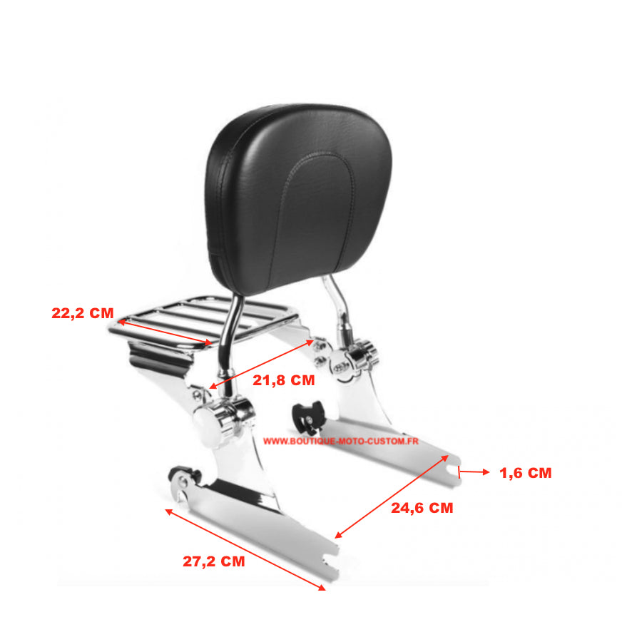 Detachable Sissy Bar / Chrome clips Harley Davidson Softail from 1999 to 2006