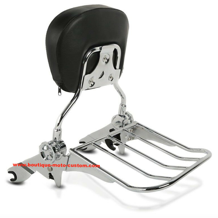 SISSY BAR REGLABLE CHROME AVEC PORTE BAGAGE HARLEY DAVIDSON TOURING 2009 à 2020