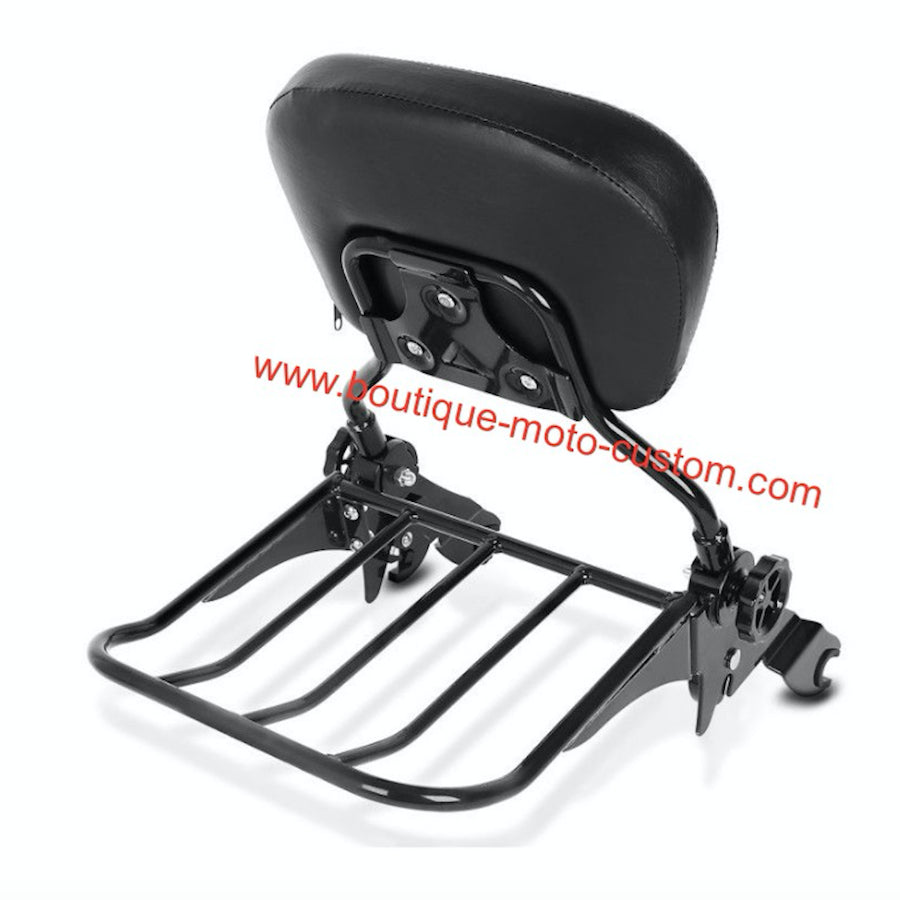 Detachable sissy bar / clips + black luggage rack Harley Davidson Touring 2009 - 2019