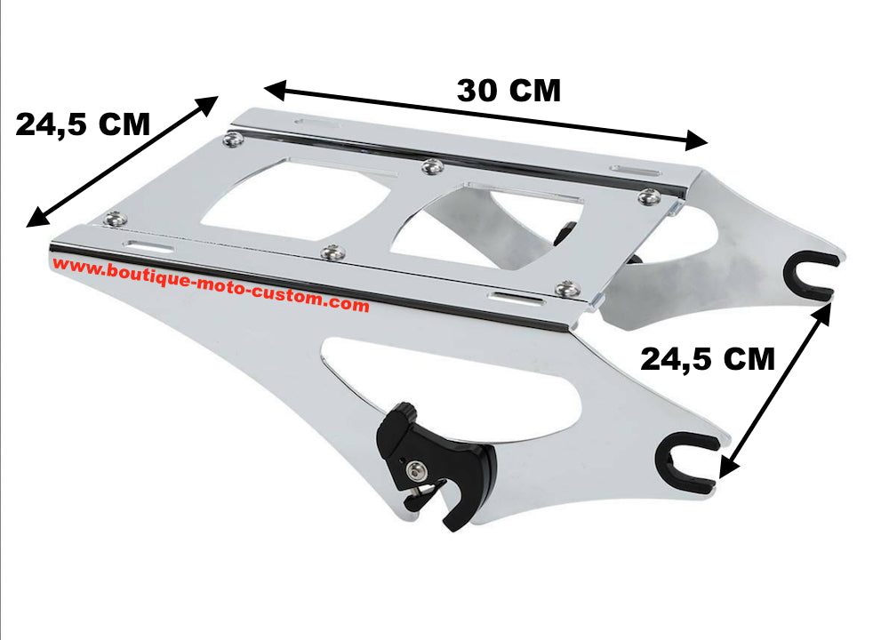 KIT SUPPORT TOUR-PAK + FIXATION 4 POINTS CHROME Harley Davidson TOURING