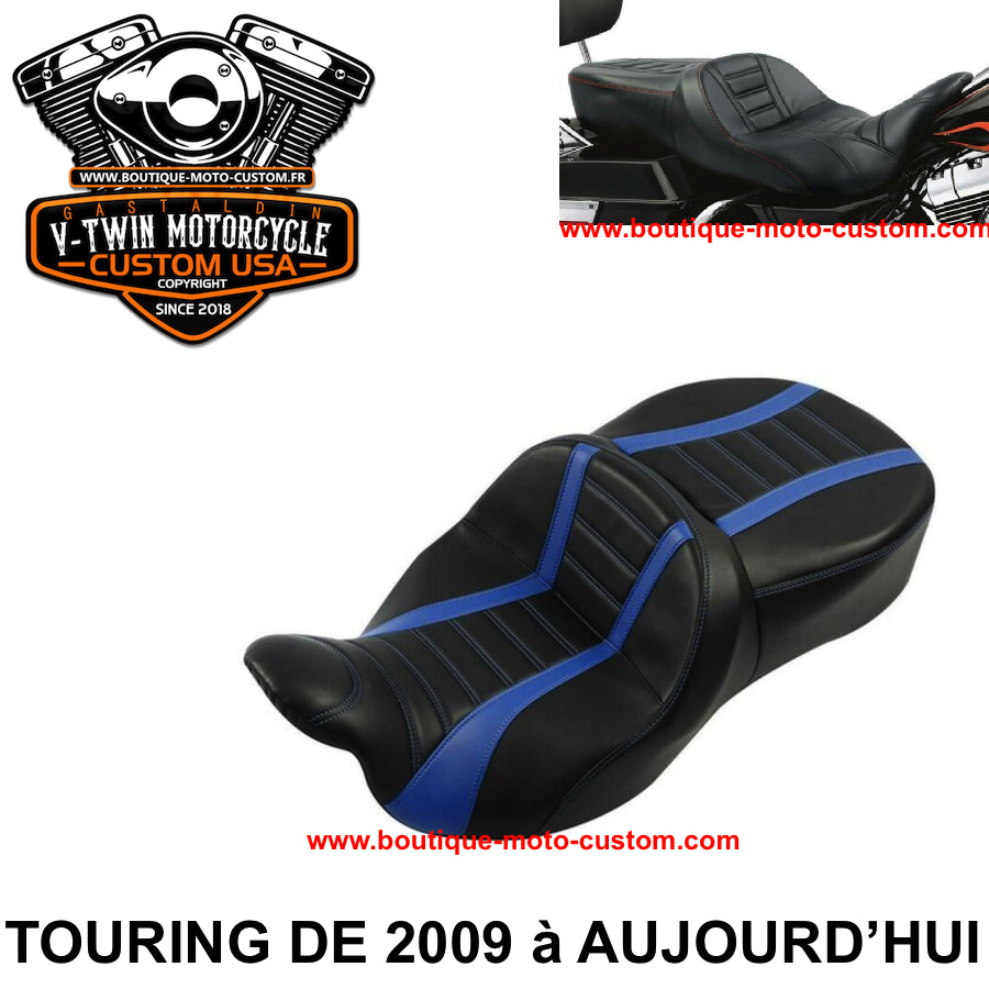 SELLE HAMMOCK BLEU POUR HARLEY DAVIDSON TOURING & TRI GLIDE