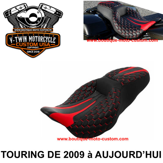 SELLE HAMMOCK OCTO ROUGE POUR HARLEY DAVIDSON TOURING & TRI GLIDE