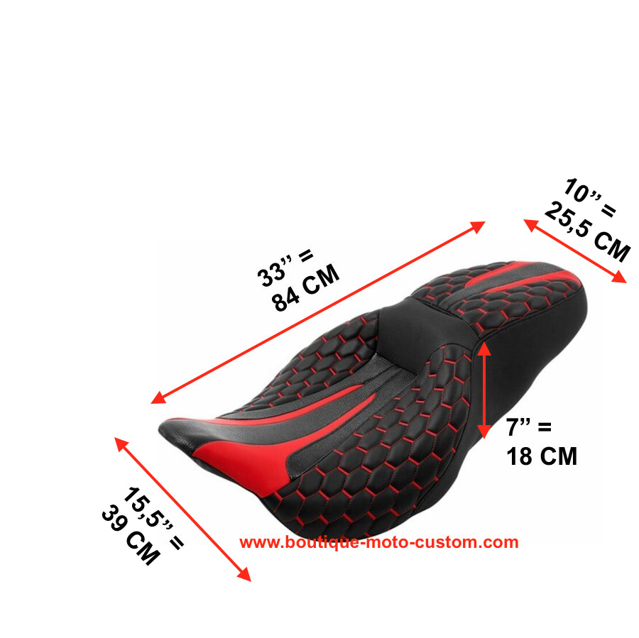 SELLE HAMMOCK OCTO ROUGE POUR HARLEY DAVIDSON TOURING & TRI GLIDE