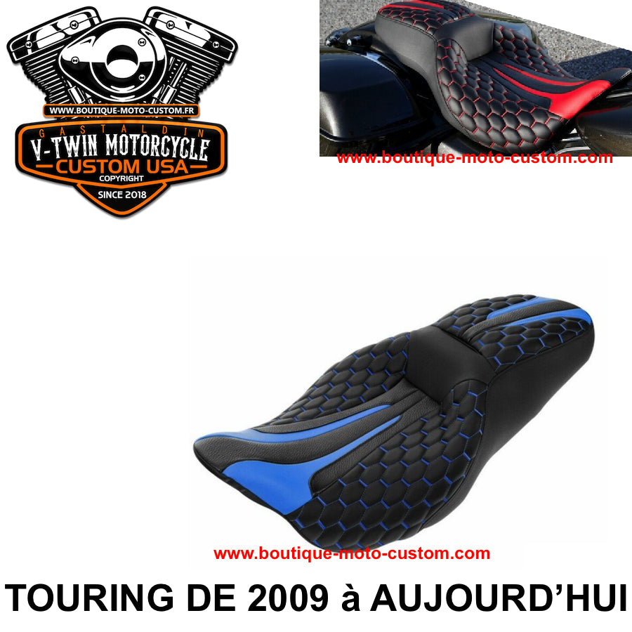 SELLE HAMMOCK OCTO BLEU POUR HARLEY DAVIDSON TOURING & TRI GLIDE